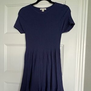 Miami Navy Blue Ribbed Knit Dress Size: Small